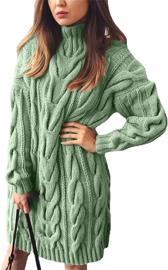 Velora | Cozy Turtleneck Sweater Dress for Women Fashion