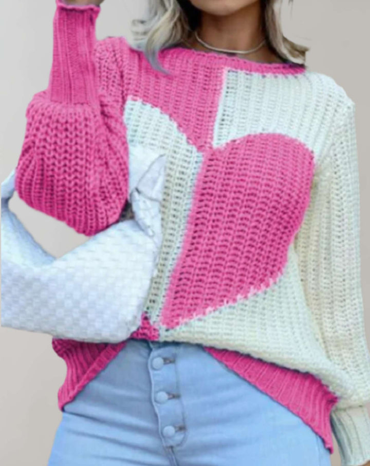 Aurelia | Cozy Heart Pattern Women's Sweater for Comfort