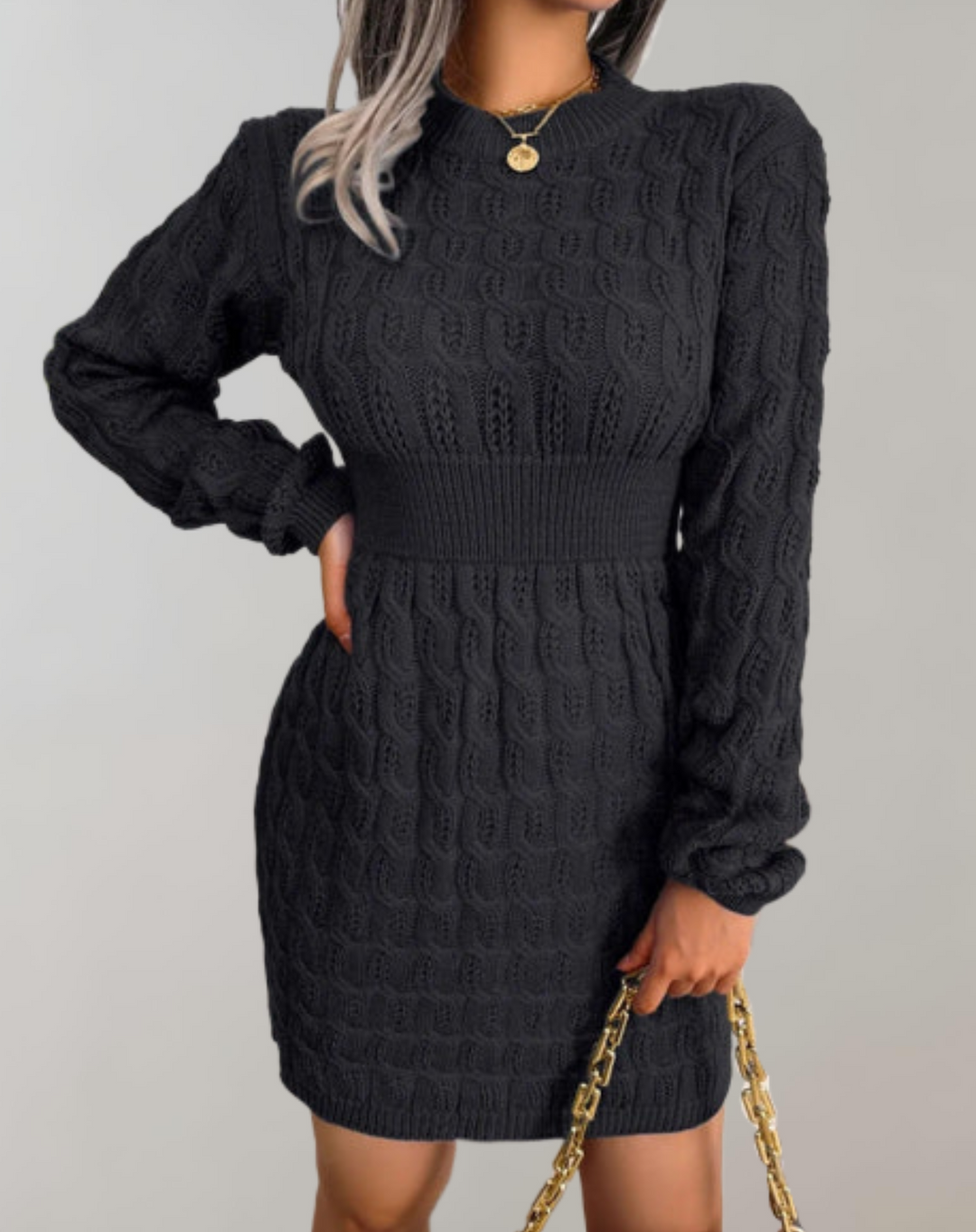 Sophie | Cozy Long Sleeve Knit Mini Dress for Women